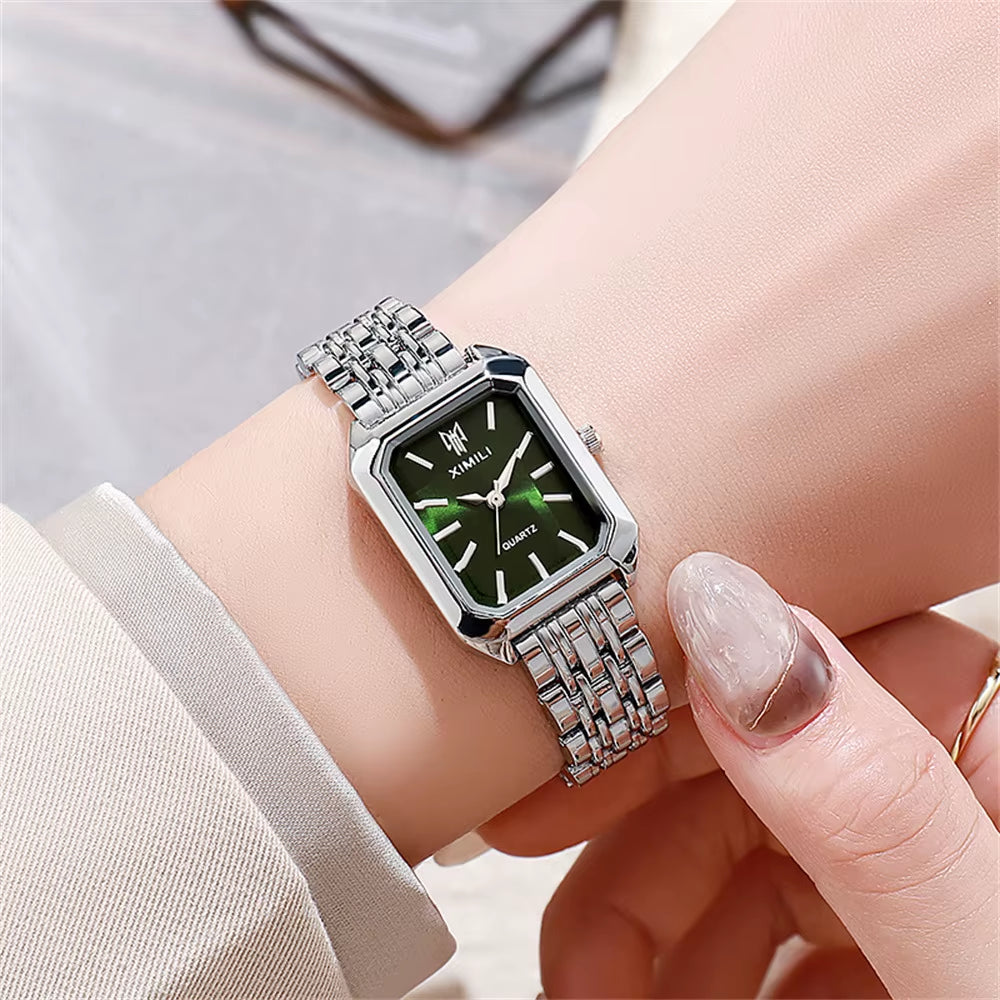 New Women Watch Light Luxury Brand Stainless Steel Ladies Business Watches Female Student Fashion Quartz Wristwatches.