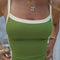 Sleeveless Knitted Crop Tops Green Sexy Basic Patchwork 2023 Summer Casual Cami Backless Y2K Vintage Tank Top Women.