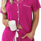 Womens Pajamas Set Short Sleeve Sleepwear Button down Nightwear Shorts Soft Pj Sets S-XXL.