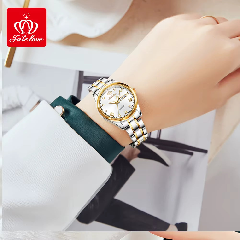 819 Luxury Quartz Watch for Women Stainless Steel Waterproof Classics Wristwatch for Lady Bracelet Sets Women Watch.