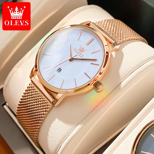 5869 Ultra Thin Women'S Quartz Watch High Quality Rose Gold Stainless Steel Waterproof Watch Top Luxury Brand Women Watch