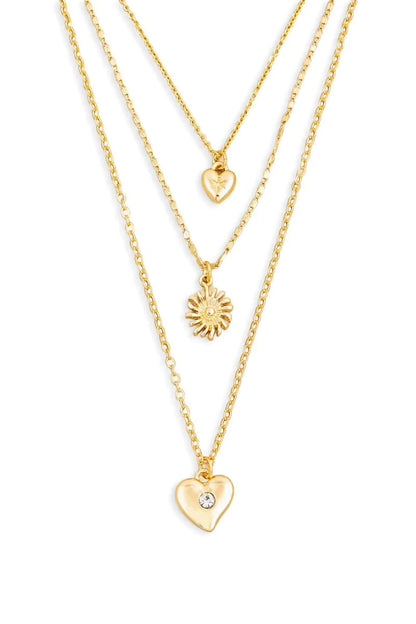 Three Layer Heart Star Pendant Necklace.