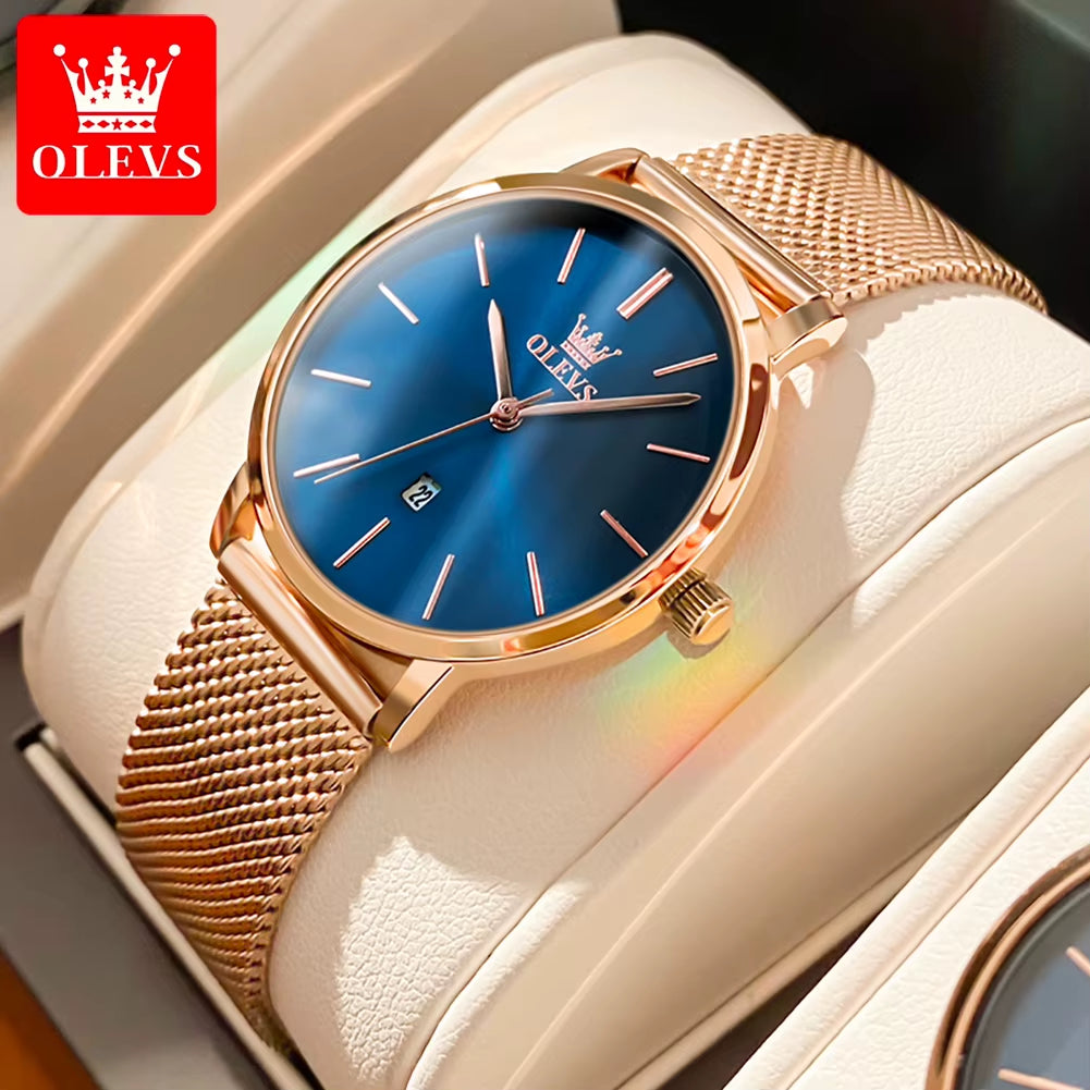 5869 Ultra Thin Women'S Quartz Watch High Quality Rose Gold Stainless Steel Waterproof Watch Top Luxury Brand Women Watch.