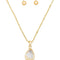 Crystal Teardrop Necklace & Small Ball Earring Set.